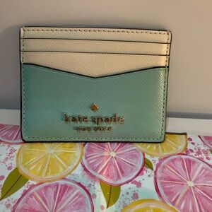 Kate Spade Mint and Cream Card Holder